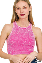 Load image into Gallery viewer, High-neck Racerback Premium Washed Crop Tank
