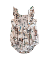 Load image into Gallery viewer, Out West Cowgirl Romper, Size 0-2T
