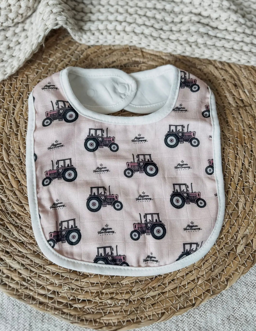 Pink Tractor Bib