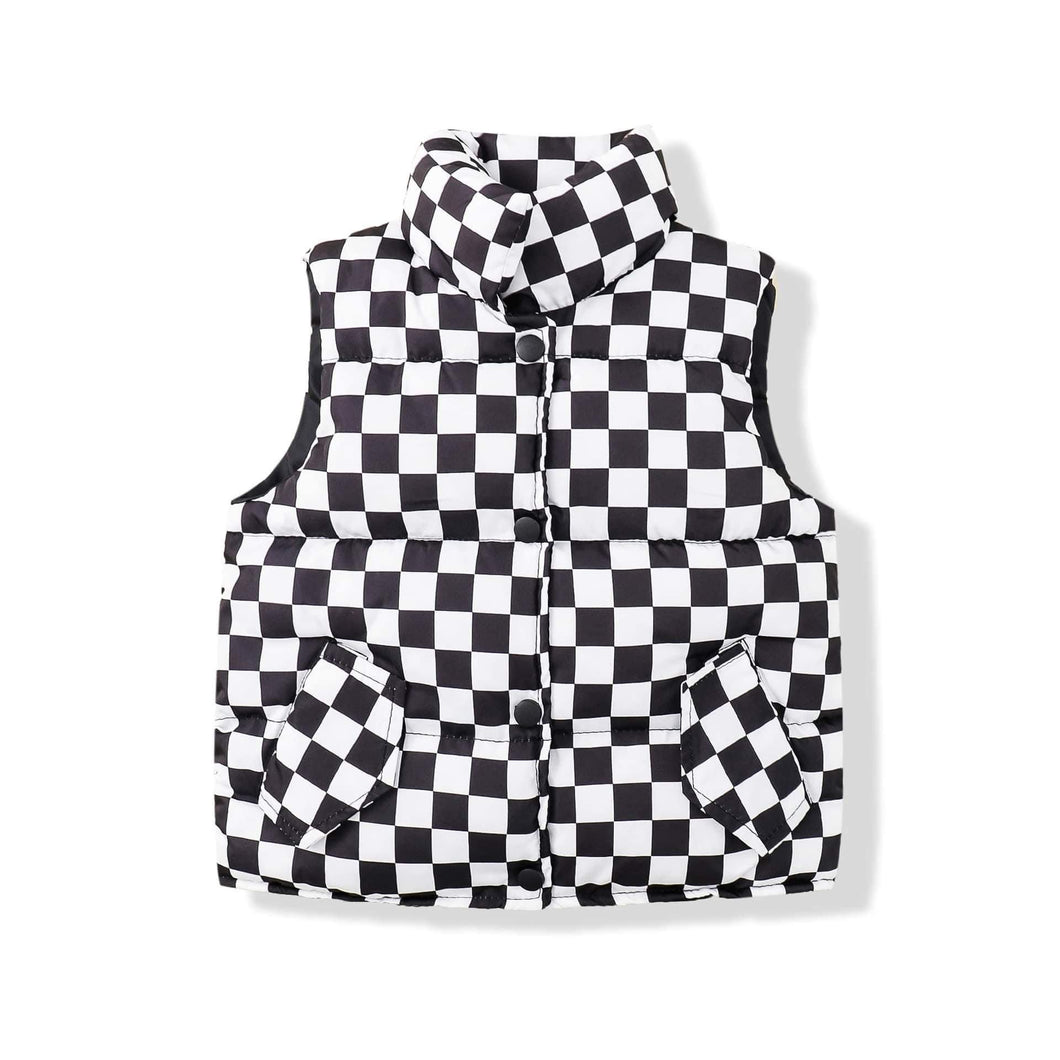 Checkered Puffer Vest