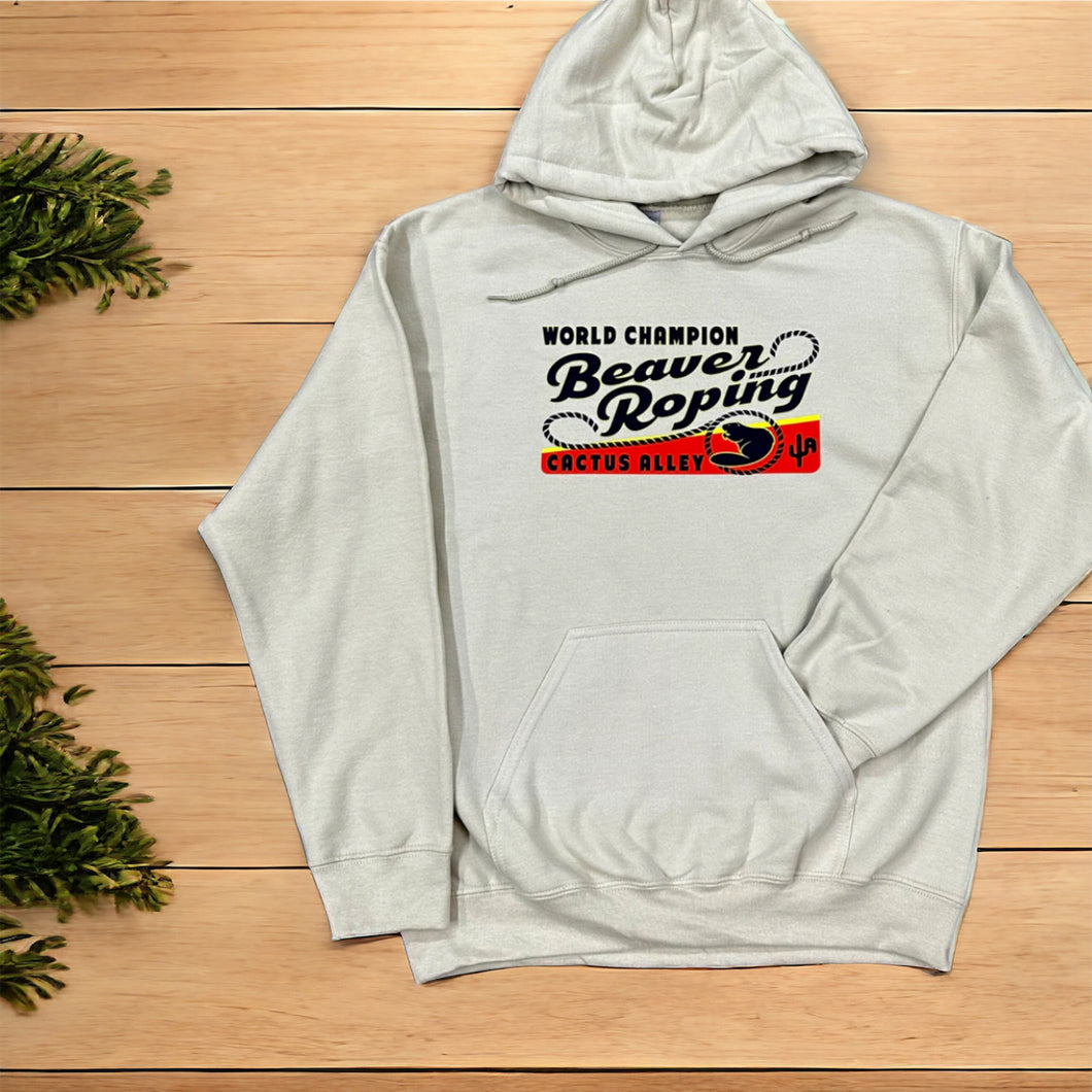 Beaver Roping- Tan Hoodie