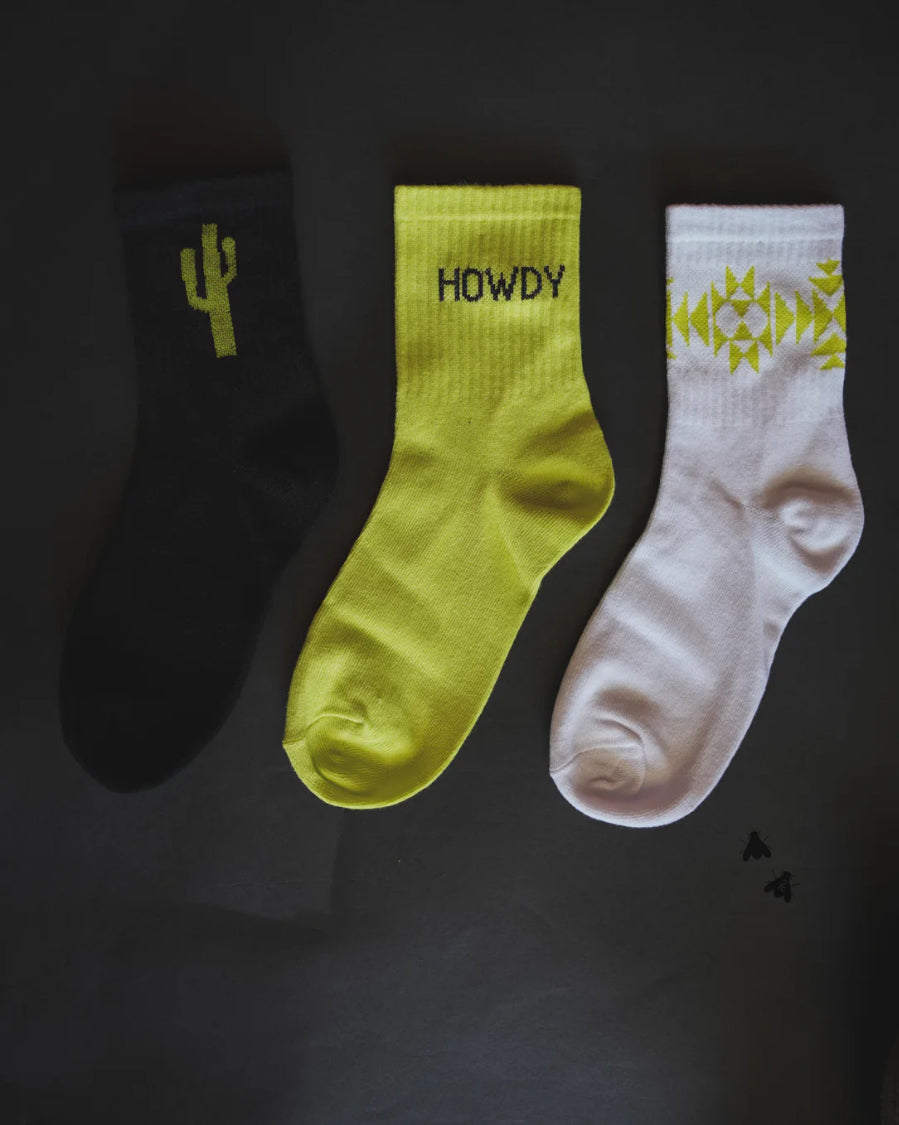 Sock Em Silly- Cacti Neon