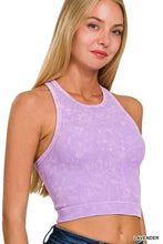 Load image into Gallery viewer, High-neck Racerback Premium Washed Crop Tank
