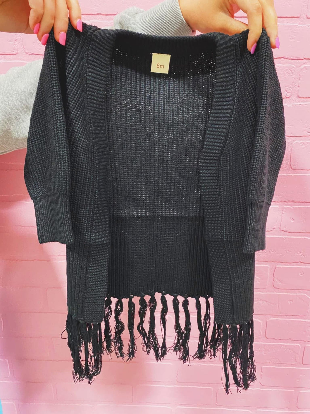 Black Fringe Cardigan