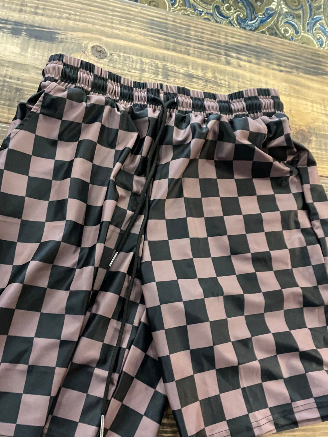 Checkered Swim Trunks- Men's