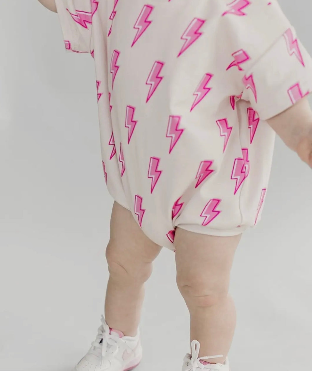 Pink Bolts Romper