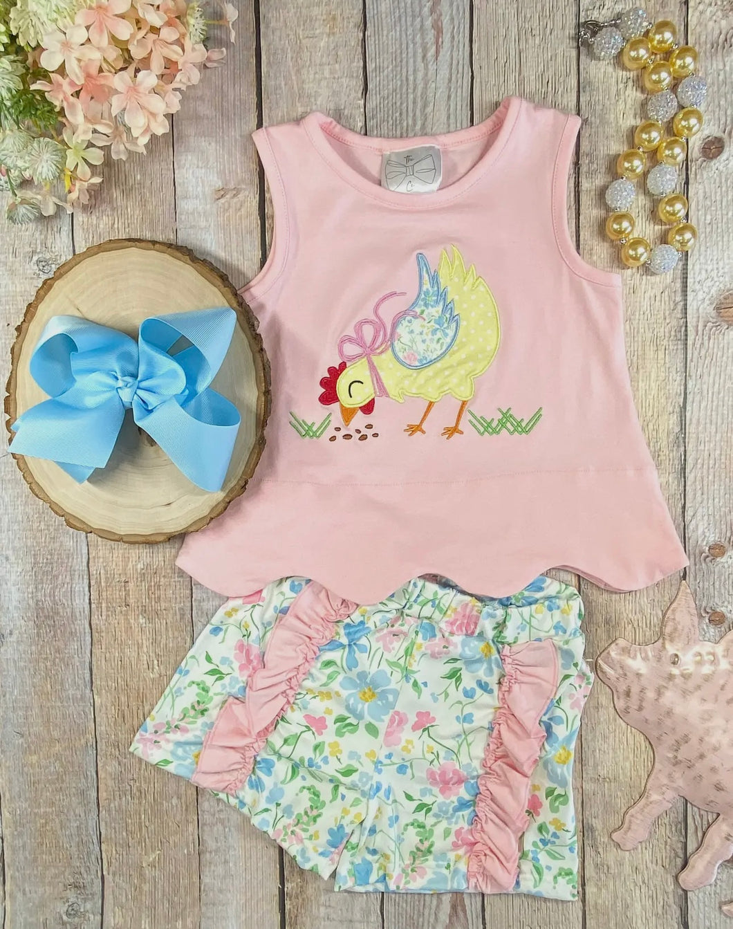 Chickadee Floral Ruffled Shorts Set