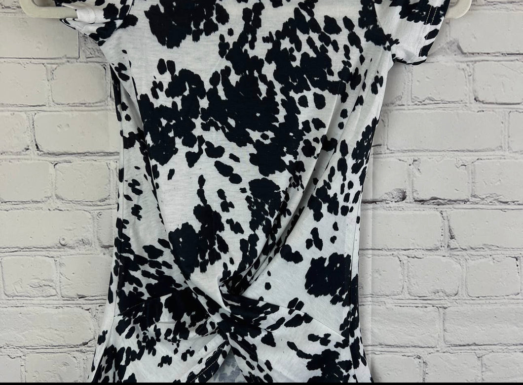 Cow Print Knot Top
