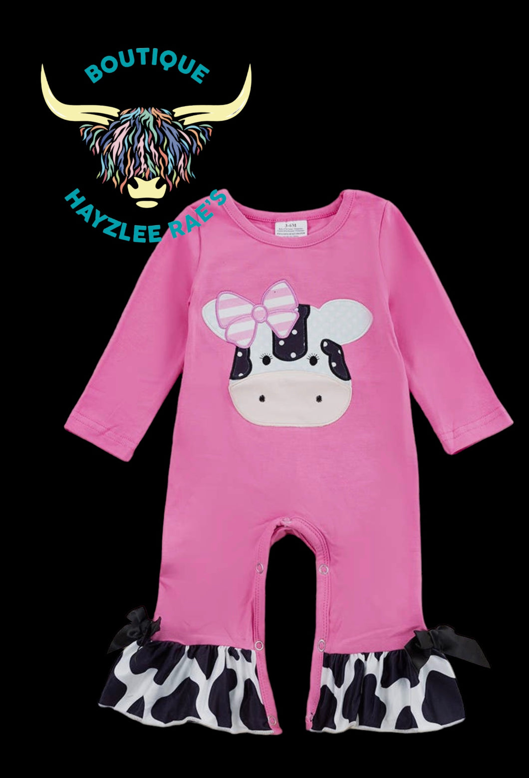 Pink Cow Romper