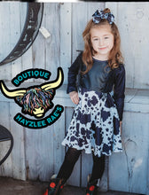 Load image into Gallery viewer, Cowprint &amp; Leather Fringe Dress
