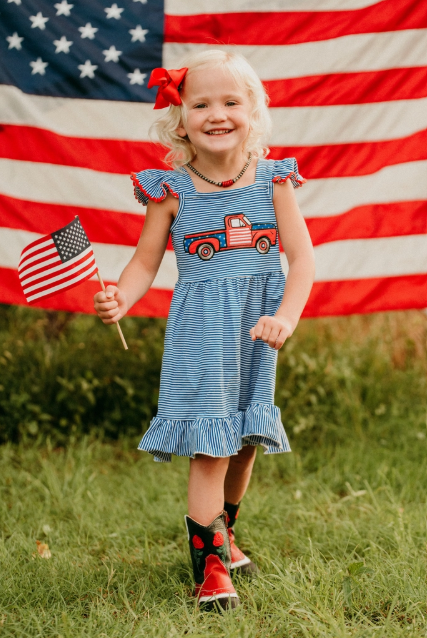 Pin Striped Truck Dress