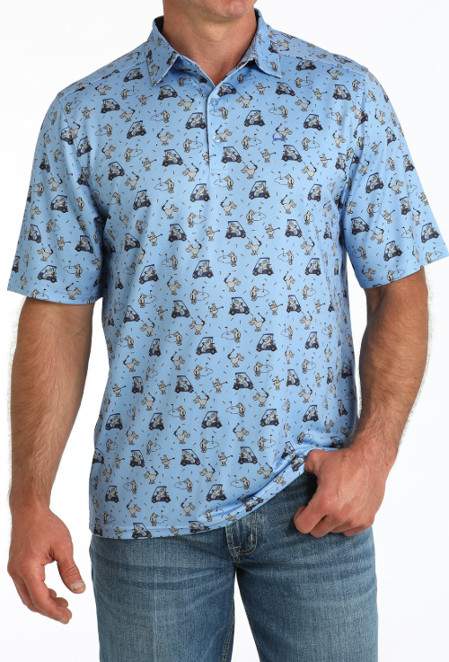 Men's Animal Golf Cart Print Polo