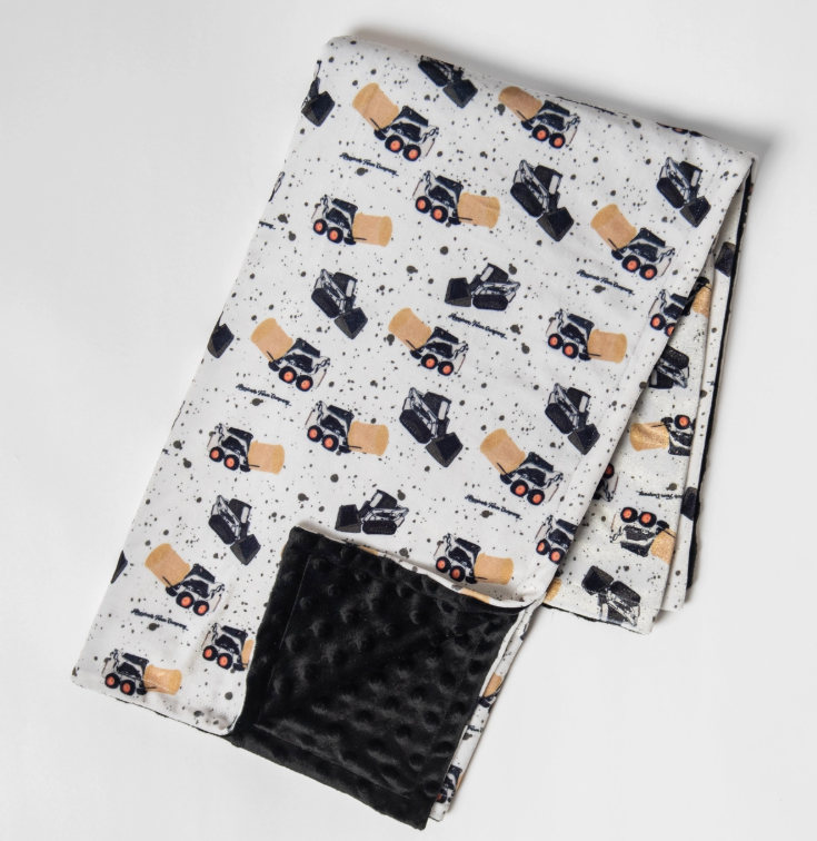 Skid Loader Minky Blanket