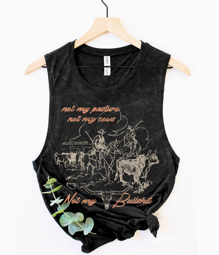 Not My Bull**** Mineral Graphic Tank Top
