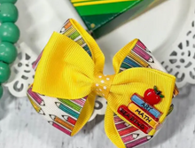 Load image into Gallery viewer, School Books and Pencils Bow
