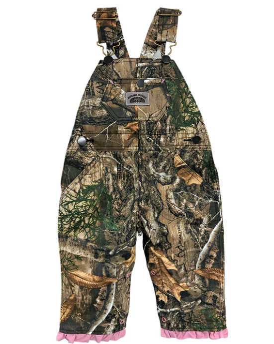 Girls Realtree® Kids Playwear Pink Ruffle Bib Overalls