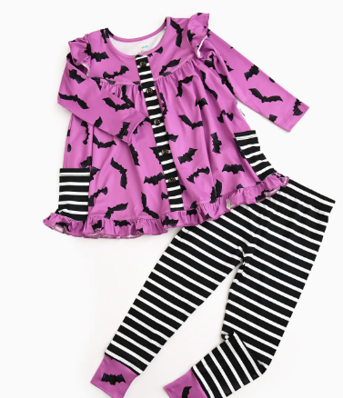 Echo Purple Bat Peplum Set