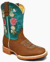 Load image into Gallery viewer, Turquoise Kids Wide Square Boot
