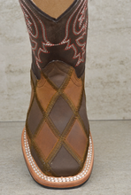 Load image into Gallery viewer, Patchwork Square Toe Boot
