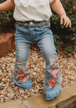 Load image into Gallery viewer, Floral Boot Flare Denim Jeans
