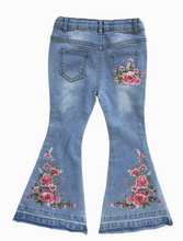 Load image into Gallery viewer, Floral Boot Flare Denim Jeans
