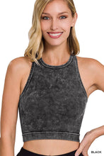 Load image into Gallery viewer, High-neck Racerback Premium Washed Crop Tank
