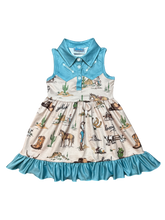 Load image into Gallery viewer, Out West Cowgirl Vintage Dress, 0-5T
