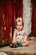 Load image into Gallery viewer, Cactus Floral Cross Romper, Size 0-2T
