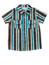 Load image into Gallery viewer, Vintage Pin Stripe SS Pearl Snap Shirt, Size 2T-5T
