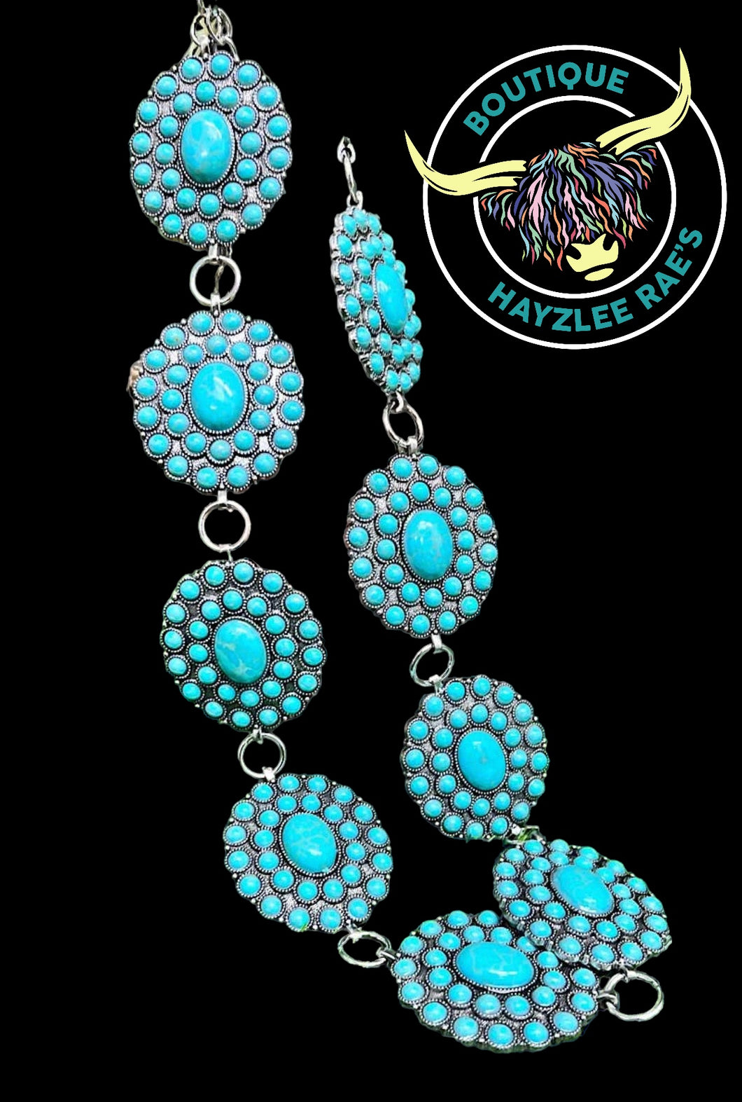 Concho Belt- Turquoise