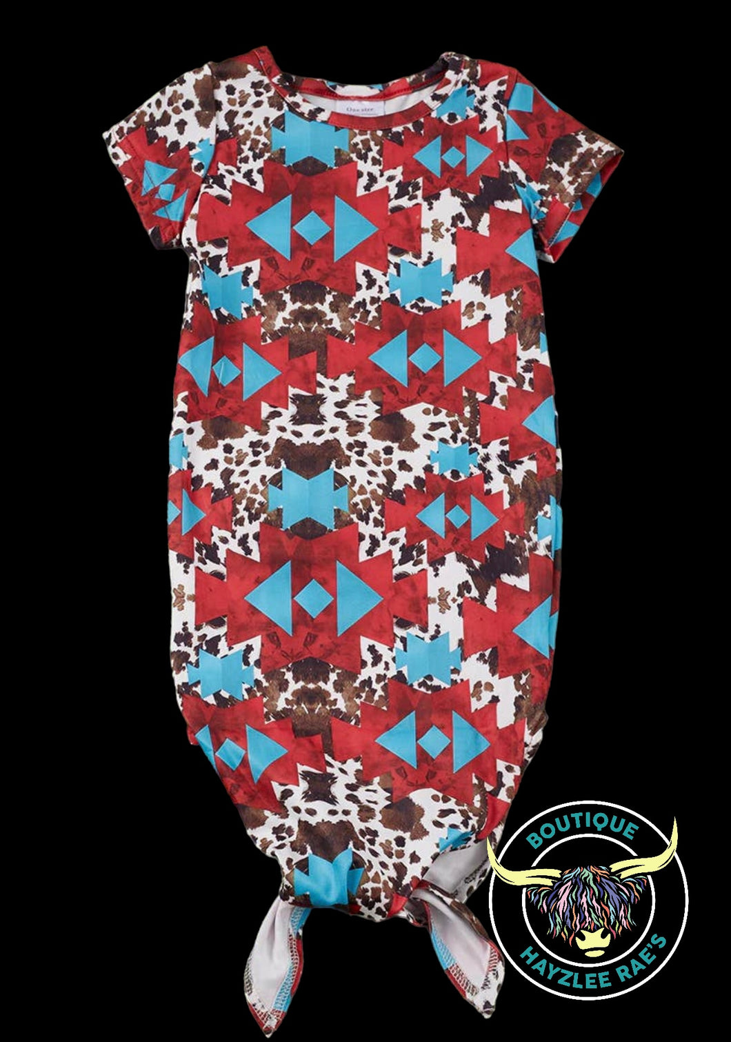 Aztec & Cow Print Knotted Gown