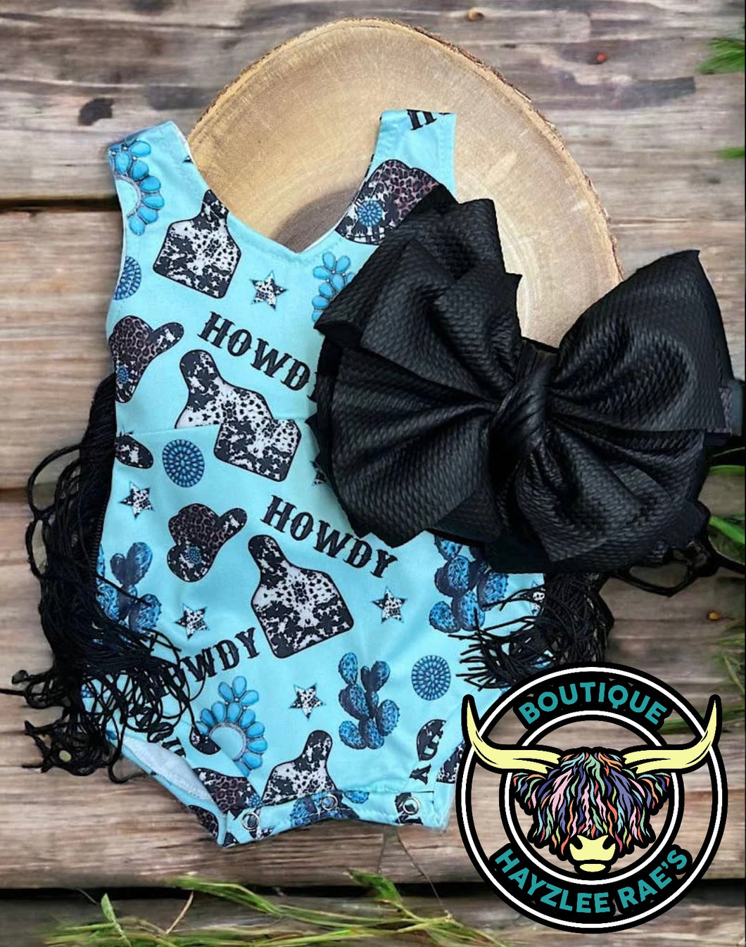 Howdy Cow Tag Romper