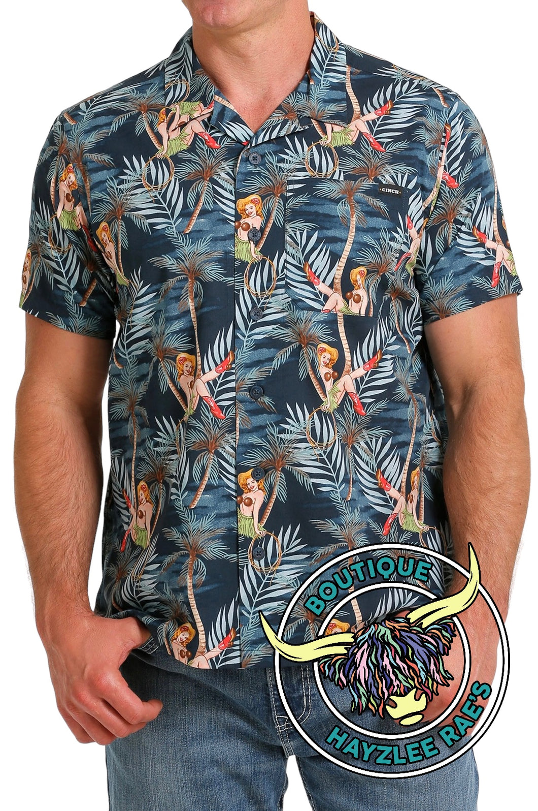 Cinch® Navy Tropical Pin-Up Aloha