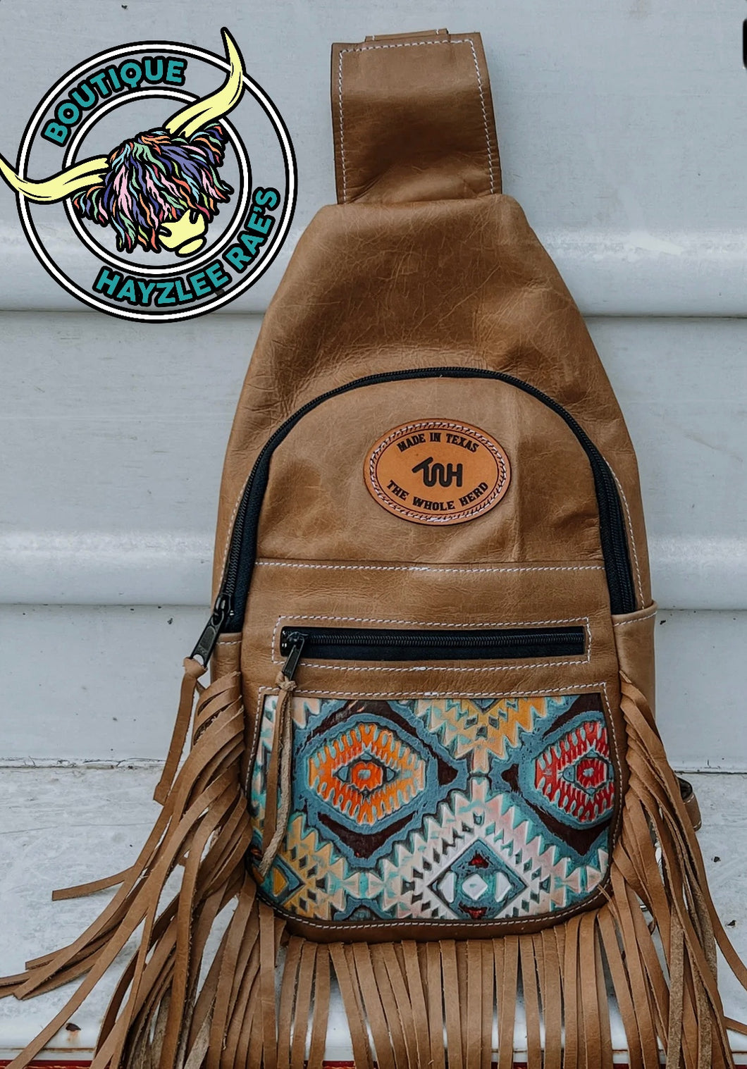 Fringe Leather Sling Crossbody