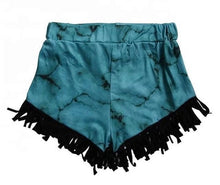 Load image into Gallery viewer, Turquoise Fringe shorts
