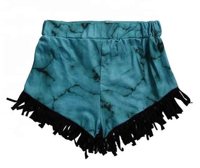 Turquoise Fringe shorts