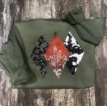 Load image into Gallery viewer, Diamond Cactus Cowhide Sweatshirt
