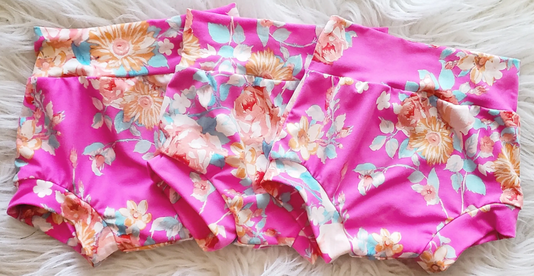 Pink floral bummies