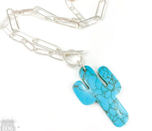 Load image into Gallery viewer, Toggle Chain Necklace with Cactus
