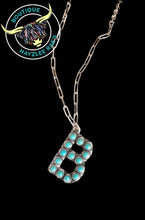 Load image into Gallery viewer, Turquoise Initial Necklace
