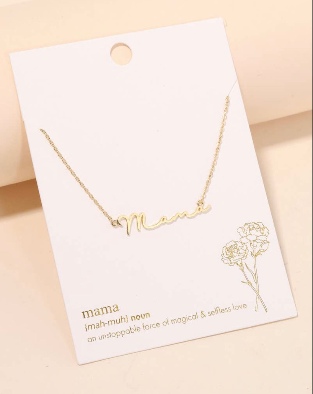 Handwritten MAMA necklace