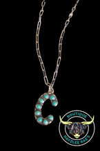 Load image into Gallery viewer, Turquoise Initial Necklace
