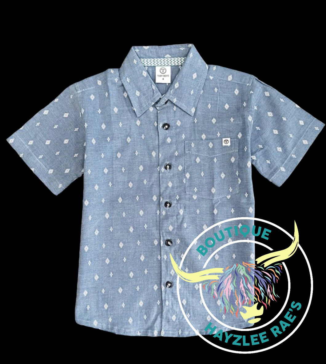 Boys Diamond Button Up