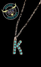 Load image into Gallery viewer, Turquoise Initial Necklace
